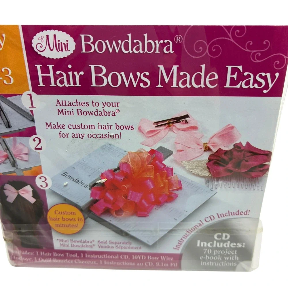 Mini Bowdabra Hair Bows Made Easy Kit with Tool Ruler Wire‎ and Instructional CD